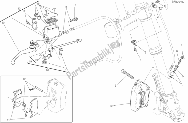 Todas as partes de Sistema De Freio Dianteiro do Ducati Scrambler Mach 2. 0 Thailand USA 803 2018 Todas as partes de Sistema De Freio Dianteiro do Ducati Scrambler Mach 2. 0 Thailand USA 803 2018